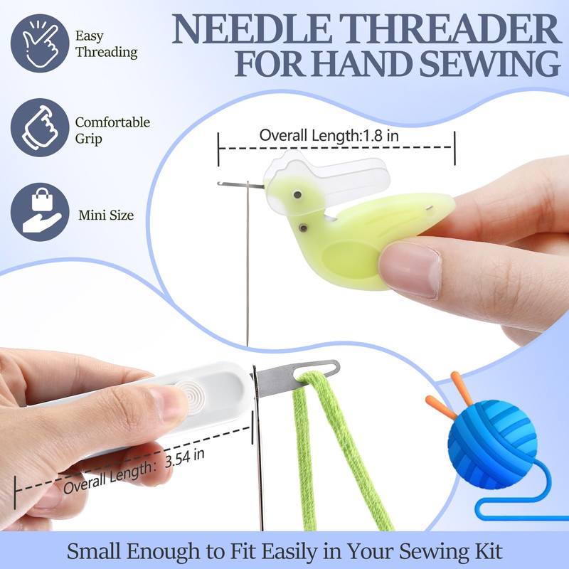 Dreyoo Needle Threader Set for Hand Sewing, 2 Large Automatic
