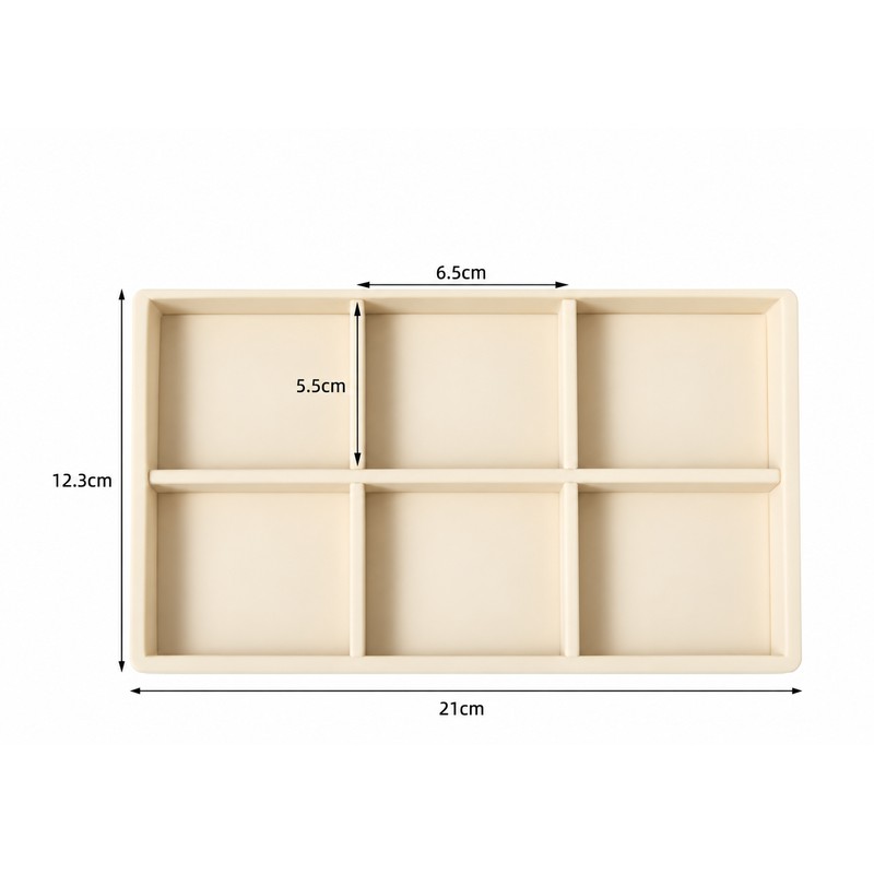 Velvet Jewelry Organizer Tray with Removable Dividers for Rings, Earrings,