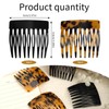 4pcs French Hair Side Combs, Black & Dark Leopard Small