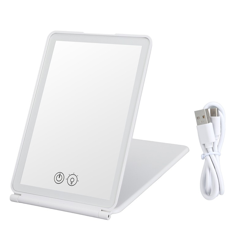 LED Makeup Mirror 3X Magnifying Lighted Compact Rechargeable Portable for