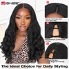 WIGNEE V Part Yaki Curly Wig Natural Look for Women