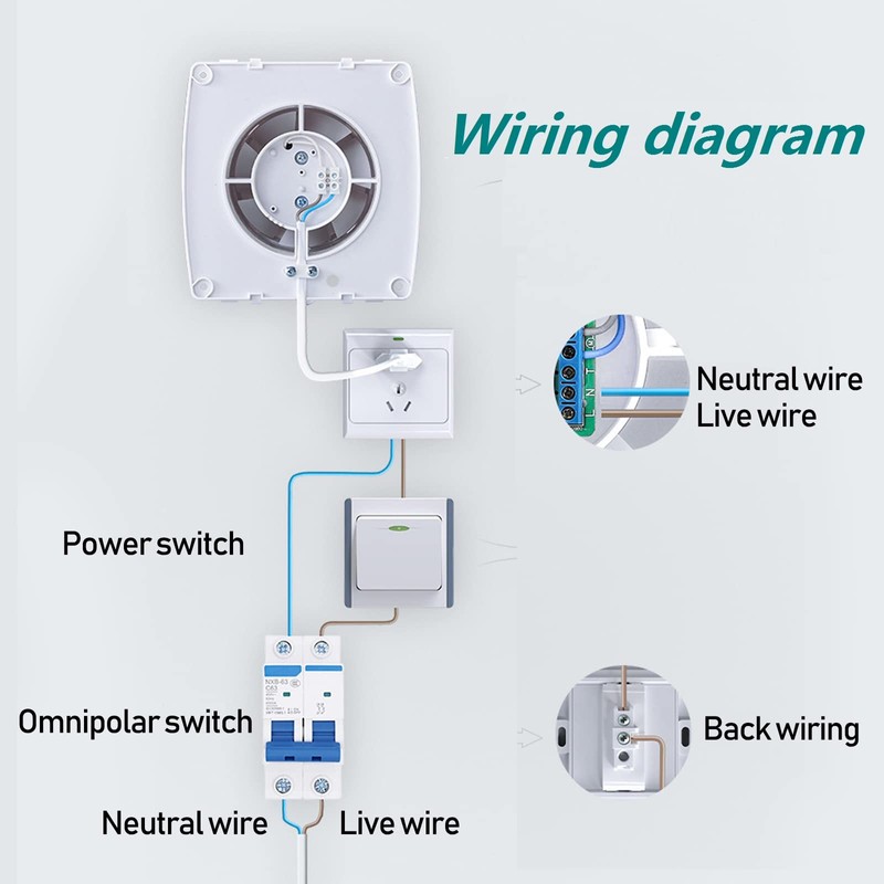 Allvent Exhaust Fan 4" Home Ventilation Fan Window and Wall