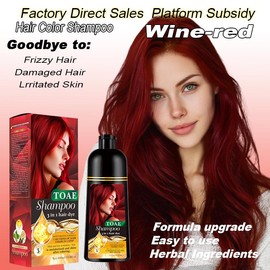 3-in-1 Hair Dye Shampoo, Herbal Gray Coverage, TOAE Unisex Formula, Safe and Ammonia-Free:_Golden
