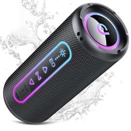 Portable Bluetooth Speaker with Lights, Bluetooth 5.4 Speaker, Powerful Crystal Clear Sound,All Day Playtime,30W Loud Stereo Sound, IPX7 Waterproof,TWS pairing for Outdoor/Home/Party/Travel,Gift Ideas