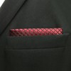shlax&wing Men's Pocket Square Handkerchief Plaids Red Maroon Burgundy 12.6"