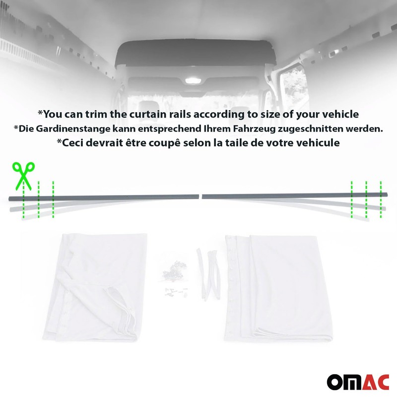 OMAC Cabin Divider Curtains Privacy Curtains for RAM ProMaster 1500