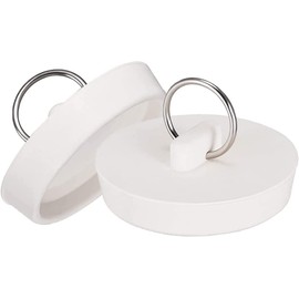 Adyawen Rubber Sink Plug, Drain Stopper White,Hanging Ring for Bathtub Kitchen and Bathroom, Bath Plug.2pcs (53-55.5mm)