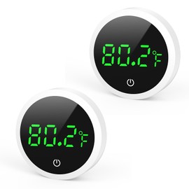 Ankilo Newest Aquarium Thermometer, Wireless Digital Fish Tank Thermometer LED Display ±1°F, 5S Refresh Speed, Stick-on Thermometer for Aquariums, Glass Containers (2 Pack)