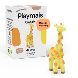 Playmais Classic Giraffe | 90 Pieces | Craft Set | Natural Toy | Includes Sponge | Vegan, Responsible & Safe for Children & Environment | from 3 Years