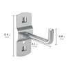 TOCCOOL 12 Pack 2.3 Inch Alloy Steel Pegboard Hooks, Double-Locking