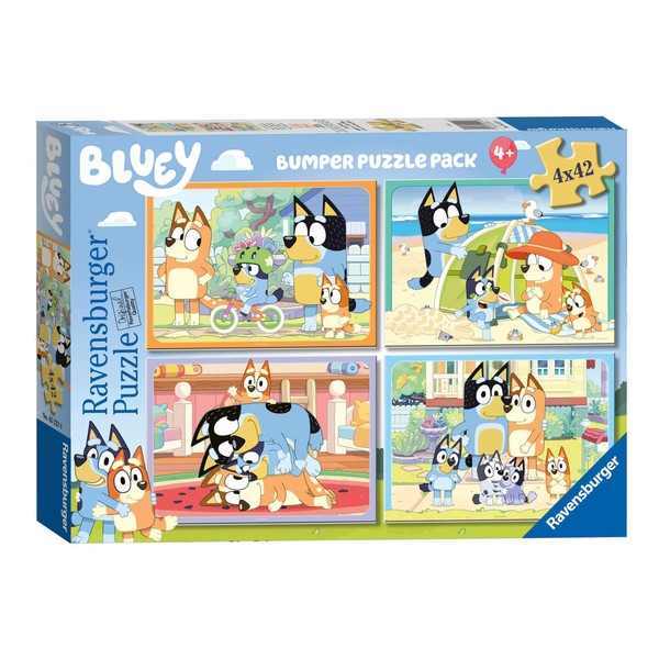 Ravensburger 05222 6 Bluey 4 x 42 Pieces, Bumper Pack,