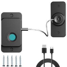 Fridge Lock Fingerprint, Cabinet Safety Baby, Child Lock No Drilling, Window Lock Children, USB Charging, Suitable for Home and Office