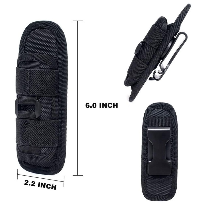 LINXGR Flashlight Holster with 360° Rotating Clip Tactical Flashlight Holder
