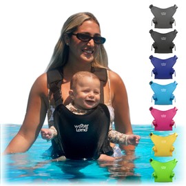 WaterLand Baby Carrier - Innovative Carrier You Can Use Both in Water & Land - Waterproof Infant Chest Holder with Adjustable Straps, Lightweight Toddler Harness for Pool & Beach (Grey)
