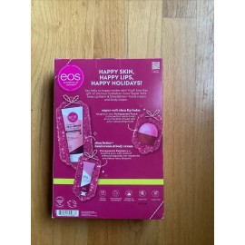 EOS Gift Set Pomegranate Lip Balm Raspberry Body Cream Hand Cream Gift Women NIB