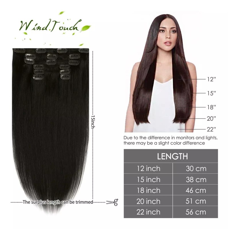 Windtouch Extensiones De Cabello 22in Negro #1b 70gr