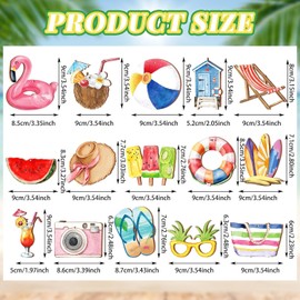 Baumschmuck Sommer 15 Stück Sommerlicher Strand Holzanhänger Hawaiianische Holz Hängende Sommer Hängedeko Holz für Hawaii Sommerparty Tropische Dekorationen