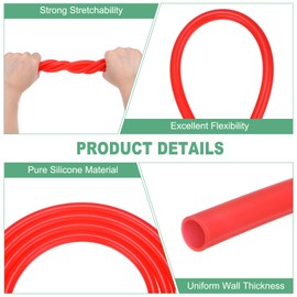 M METERXITY Silicone Tubing, 9/32"(7mm) ID x 11/32"(9mm) OD Silicone Rubber Vacuum Tube, 3ft(1 M) High Temp Water Air Hose Pipe for Pump/Liquid Transfer/Home Brewing/Winemaking [Red]