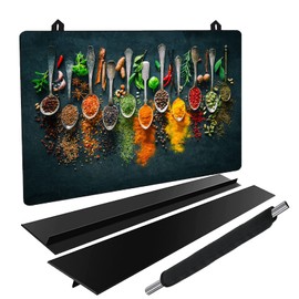 Stove Cover Stove Covers For Electric Stoves Foldable Multipurposeglass Top Protector Thick Natural Rubber Anti-Slip Coating Expands Usable Space (27.9x20 Black)