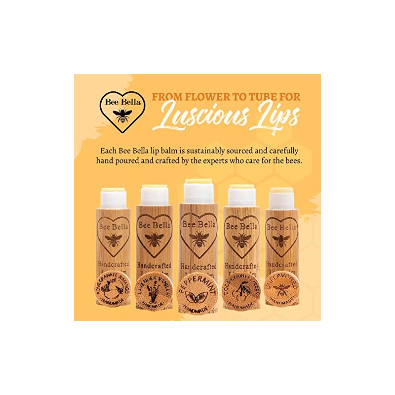 Bee Bella bálsamos labiales con cera de abejas, aceite de