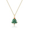 Xeyai Gold Plated Christmas Pendant Necklace for Women Trendy,CZ Christmas