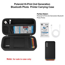 Elonbo Travel Accessory- Polaroid Hi-Print 2nd Gen Photo Printer Case, Black+inside Black