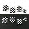 Cute Press on Toenails Short Square Fake Toenails Black and