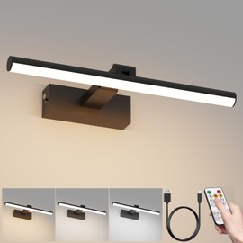 Coinmit Battery Operated Picture Light15.5Inch with Remote,10000mAh Rechargeable Wireless Picture Light for Wall 3CCT Dimmable Frame Lights for Gallery Painting