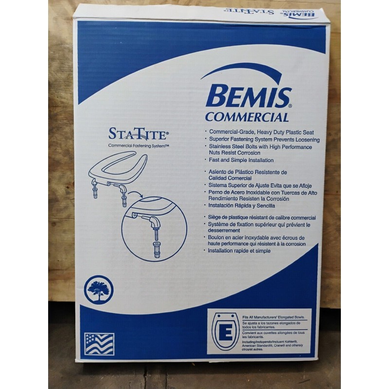 Bemis 1955CT Commercial Heavy Duty Open Front Toilet Seat Elongated