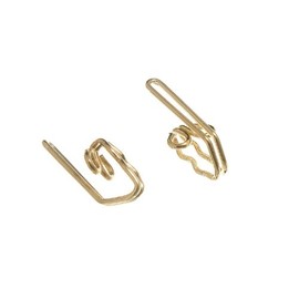 48 x Brass Plated Steel Corrugated Curtain Hooks