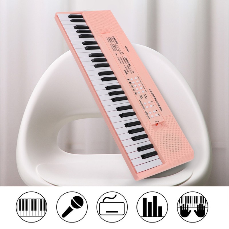 54 Key Keyboard Piano Smoothly Plastic Keyboard Piano Portable Dual