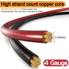 4 Gauge Wire (25FT Black+25FT Red) Copper Clad Aluminum CCA,20PCS