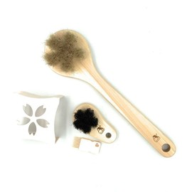 Hakuba Hair Body Brush "Sakura" Long & Foot Brush Set