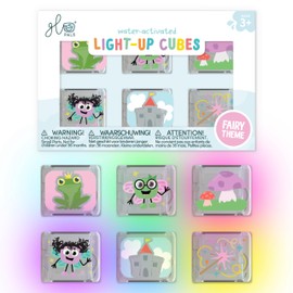 Glo Pals Water-Activated Light-Up Cubes for Bathtime and Sensory Play - Includes 6 Reusable Light-Up - Sensory Toys and Glowing Bath Cubes for Kids and Toddlers - Fairy