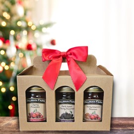 Dillman Farm All Natural Premium Preserves Giftboxes (Cherry Preserves, Dark Sweet Cherry Preserves, Cherry Amaretto)-Gluten-Free, Non-GMO, Vegan, Kosher, Eco-Friendly, Preservative Free, Corn Syrup Free - Made in USA, 16oz each. Gourmet Holiday Gifts, Hostess Gifts, Corporate Gifts, Special Occasions. (Cherry, Dark Sweet Cherry, Cherry Amaretto)