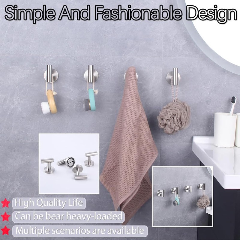 GERZWY Bath Towel Hook SUS 304 Stainless Steel Coat/Robe Clothes