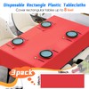 YSYJ 3 Pack Red Plastic Tablecloth Disposable Rectangular Table Cloth
