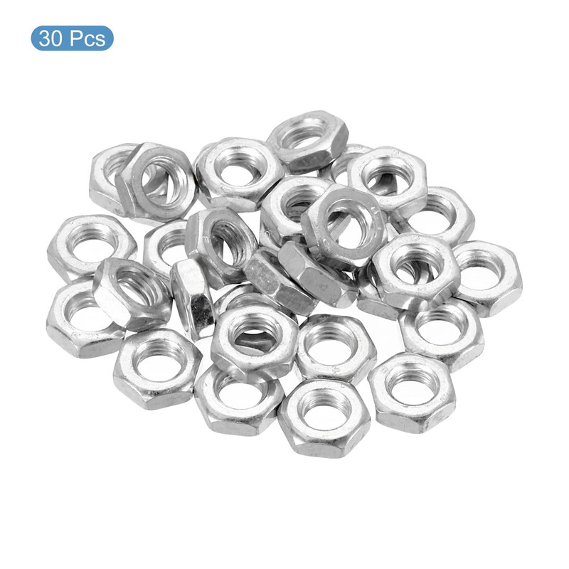 PATIKIL 30pcs M7 x 1.0 Steel Hex Nuts Metric Thread
