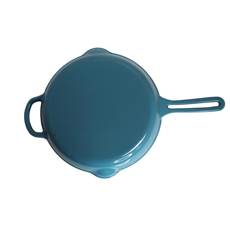 Mirro MIR-19061 12" Cast Iron Skillet, 12 Inch, Teal