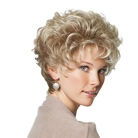 xinkaishi Xinkaishi Xinkaishi Short Slight Wavy Hair Wig for Women +wig cap
