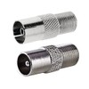 ASCL 2 x Adaptors 1 x F Socket Female to Coax Plug Male 1 x F Socket Female to Coax Socket Female TV Aerial Connector for Cable Lead