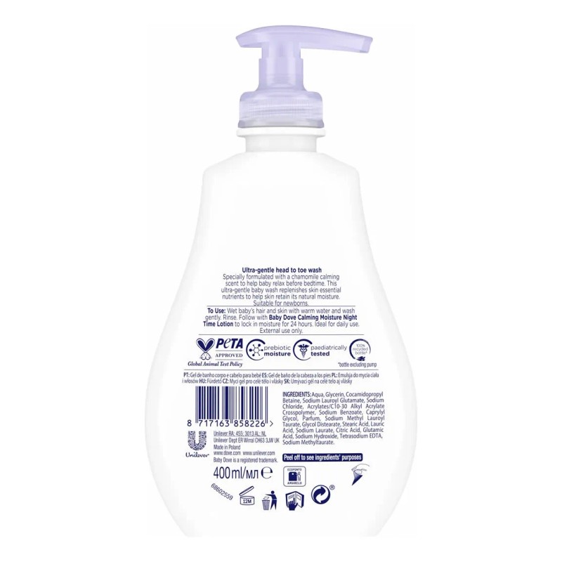 Baby Dove Loción Calmante Hidratante De Noche 400ml