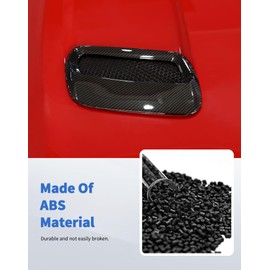 DSWSQ 2 PCS Exterior Hood Vent Air Outlet Cover Trim for Ford Mustang Accessories 2018 2019 2020 2021 2022 2023, Carbon Fiber