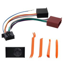 ComPDCVD Car Radio ISO Adapter Pioneer Car Stereo Radio Loom Cable with 4-in-1 Car Trim Wedges ISO Adapter Car Radio 16-Pin Radio Adapter for ISO Bus Wiring Harness Plug Replacement