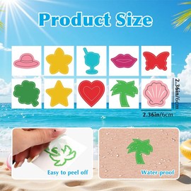 Pegatinas para broncearse y tomar el sol, 500 pegatinas autoadhesivas removibles para el cuerpo, ideales para mujeres y niños. Accesorios para el cuerpo, la cara y la playa en verano.
