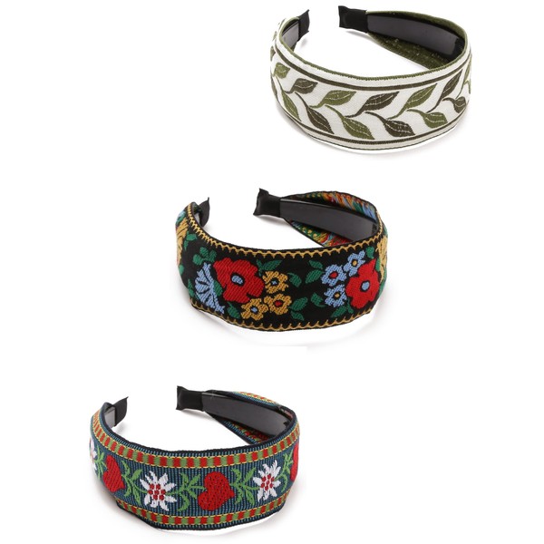 Yinminez Wide Headband for Women Assorted Colorful Set Bohemian Style
