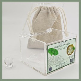 2024New Menthol Crystals 2 oz≥60mg. 100% Natural USP Food Grade - Great for Making Shower Steamers, Balms, Creams and Soap Making. Acrylic flip Box (3.2 * 3.2 * 2.4) inches【100% New 2Oz -1 Box】
