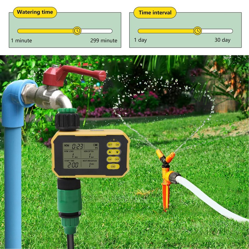 Sprinkler Timer, Smart Water Timer with Adjustable Solar Panel, Type