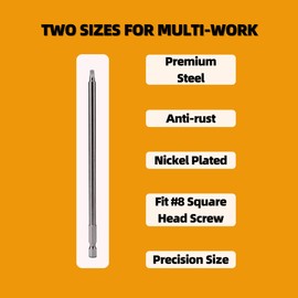 YaaYii #8 Square Driver Combo 2-Inch and 6-Inch 6 Pack for Pocket Hole Jig Systems Woodworking Joinery Tool