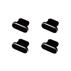 monofive MF-LIGHT2-A4B Lightning Connector Female Dustproof Protective Cover (Aluminum) Black (4pcs)